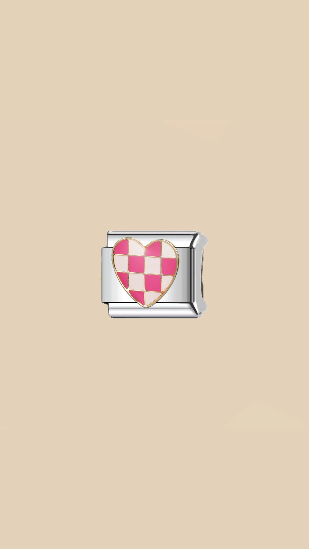 Pink Checkers Charm