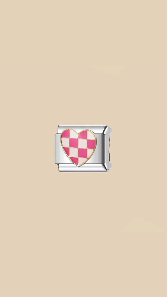 Pink Checkers Charm